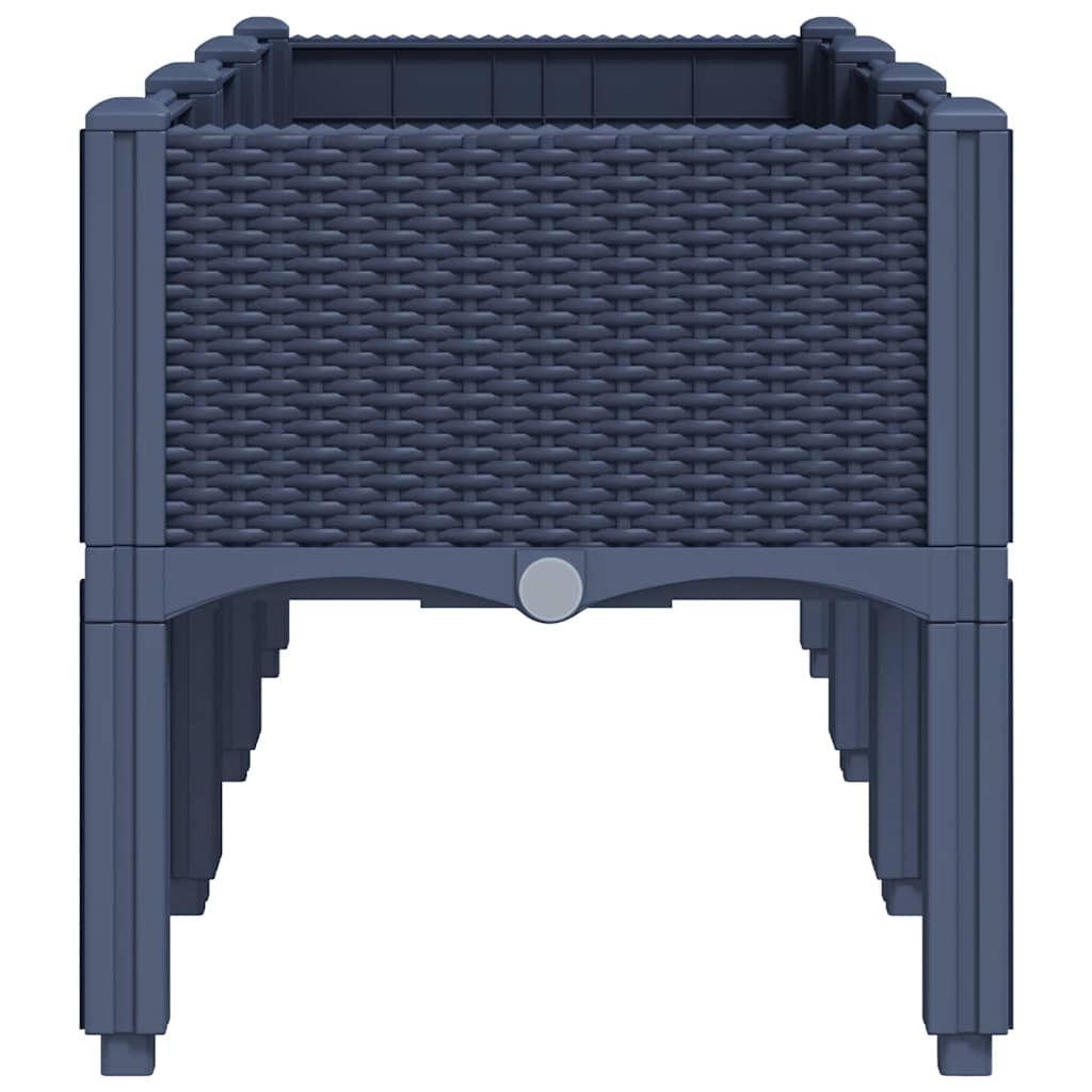 vidaXL Ζαρντινιέρα Κήπου με Πόδια Μπλε Γκρι 120x40x42 εκ. Πολυπροπυλένιο - Image 4