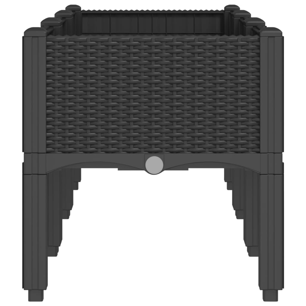 vidaXL Ζαρντινιέρα Κήπου με Πόδια Μαύρη 120x40x42 εκ. Πολυπροπυλένιο - Image 4