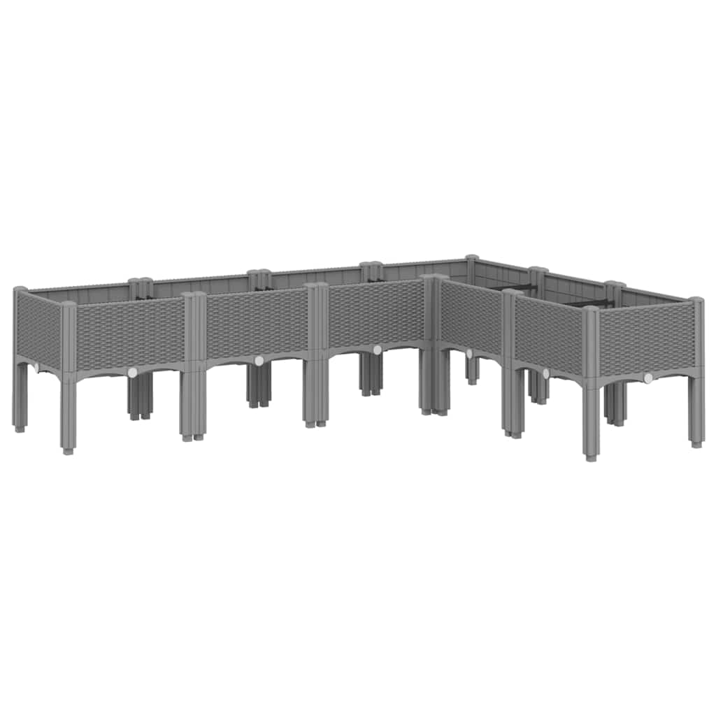 vidaXL Ζαρντινιέρα Κήπου με Πόδια Αν. Γκρι 160x120x42 εκ. Πολυπροπ. - Image 2