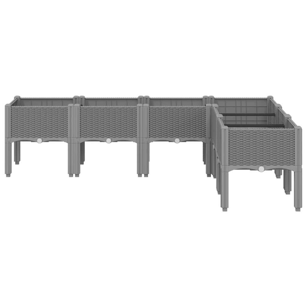 vidaXL Ζαρντινιέρα Κήπου με Πόδια Αν. Γκρι 160x120x42 εκ. Πολυπροπ. - Image 3