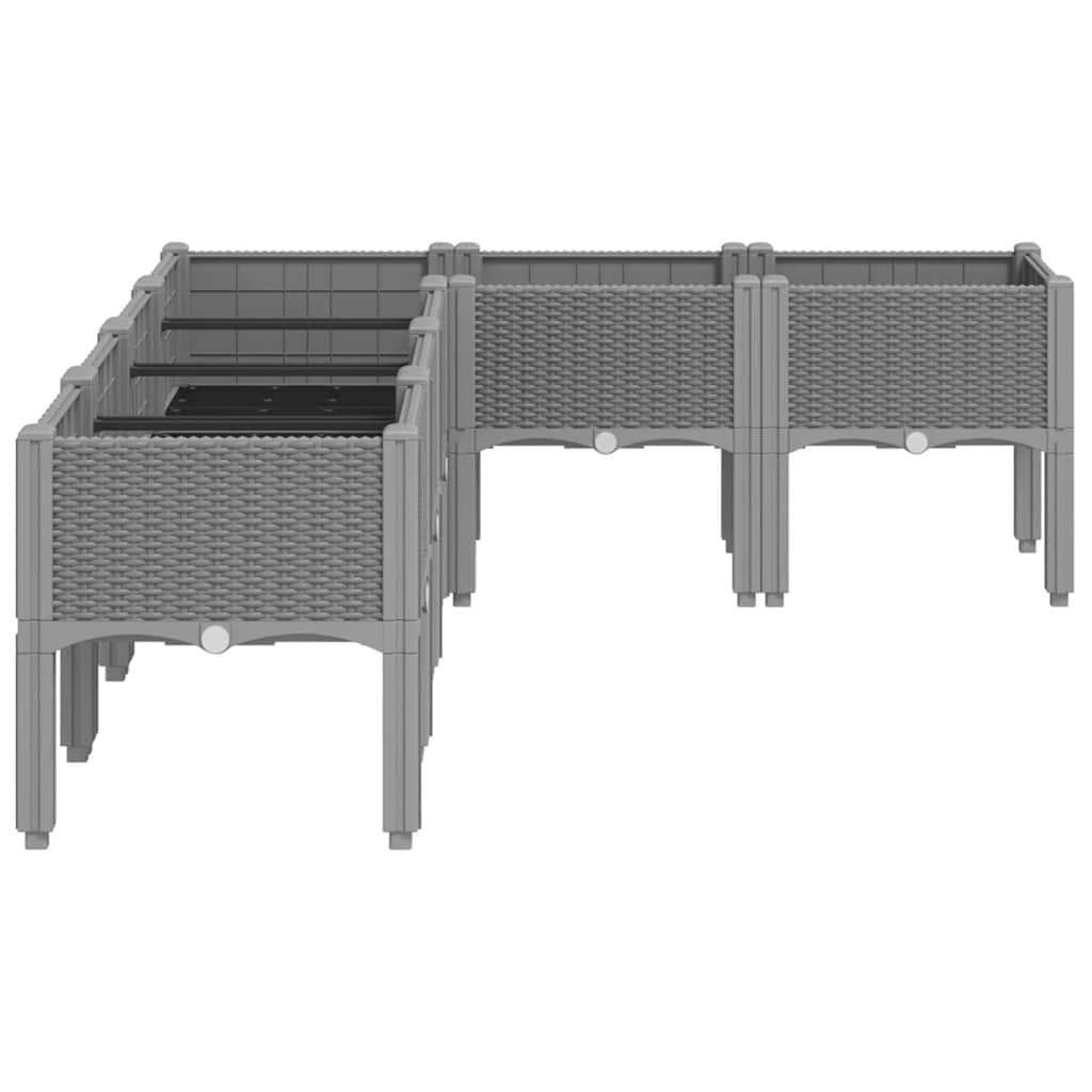 vidaXL Ζαρντινιέρα Κήπου με Πόδια Αν. Γκρι 160x120x42 εκ. Πολυπροπ. - Image 4