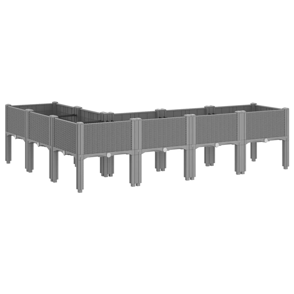 vidaXL Ζαρντινιέρα Κήπου με Πόδια Αν. Γκρι 160x120x42 εκ. Πολυπροπ. - Image 5