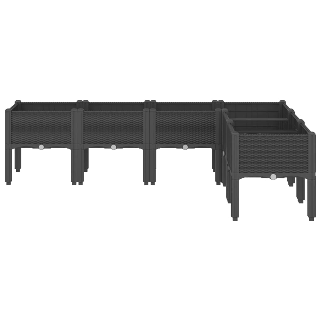 vidaXL Ζαρντινιέρα Κήπου με Πόδια Μαύρη 160x120x42 εκ. Πολυπροπυλένιο - Image 3
