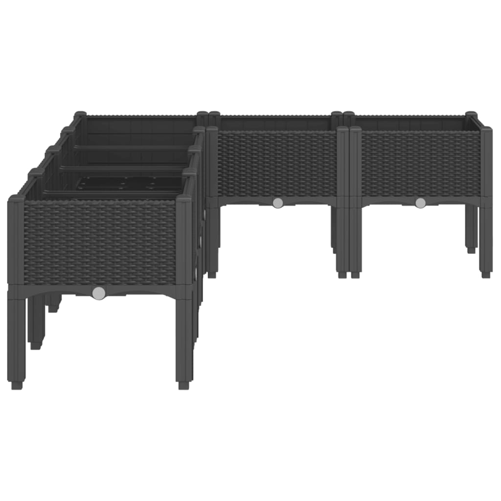 vidaXL Ζαρντινιέρα Κήπου με Πόδια Μαύρη 160x120x42 εκ. Πολυπροπυλένιο - Image 4