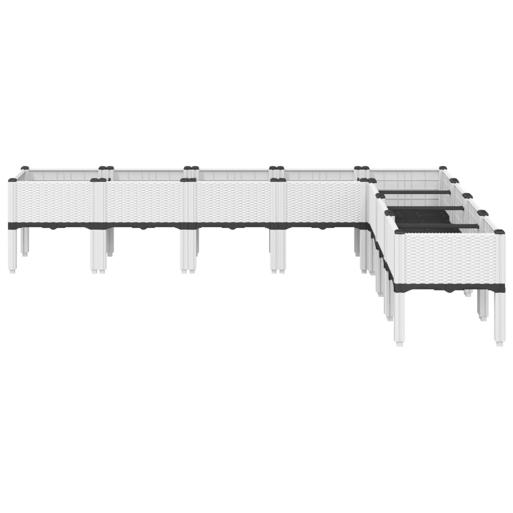 vidaXL Ζαρντινιέρα Κήπου με Πόδια Λευκή 200x160x42 εκ. Πολυπροπυλένιο - Image 3