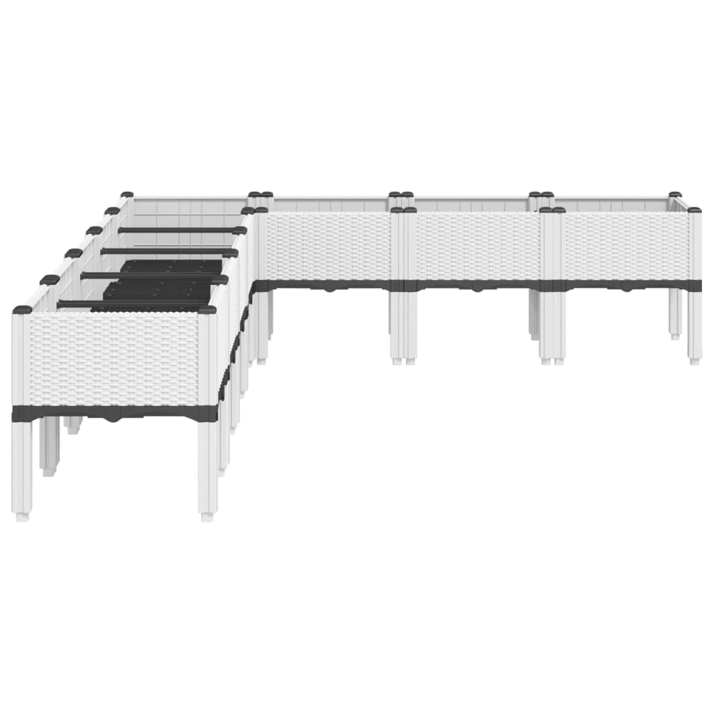 vidaXL Ζαρντινιέρα Κήπου με Πόδια Λευκή 200x160x42 εκ. Πολυπροπυλένιο - Image 4