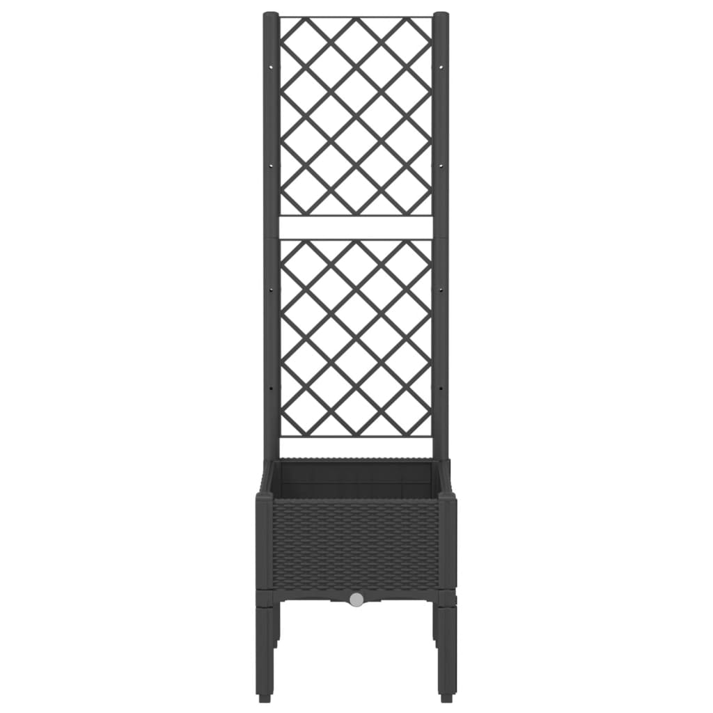 vidaXL Ζαρντινιέρα Κήπου με Καφασωτό Μαύρο 40 x 40 x 142 εκ. από PP - Image 3