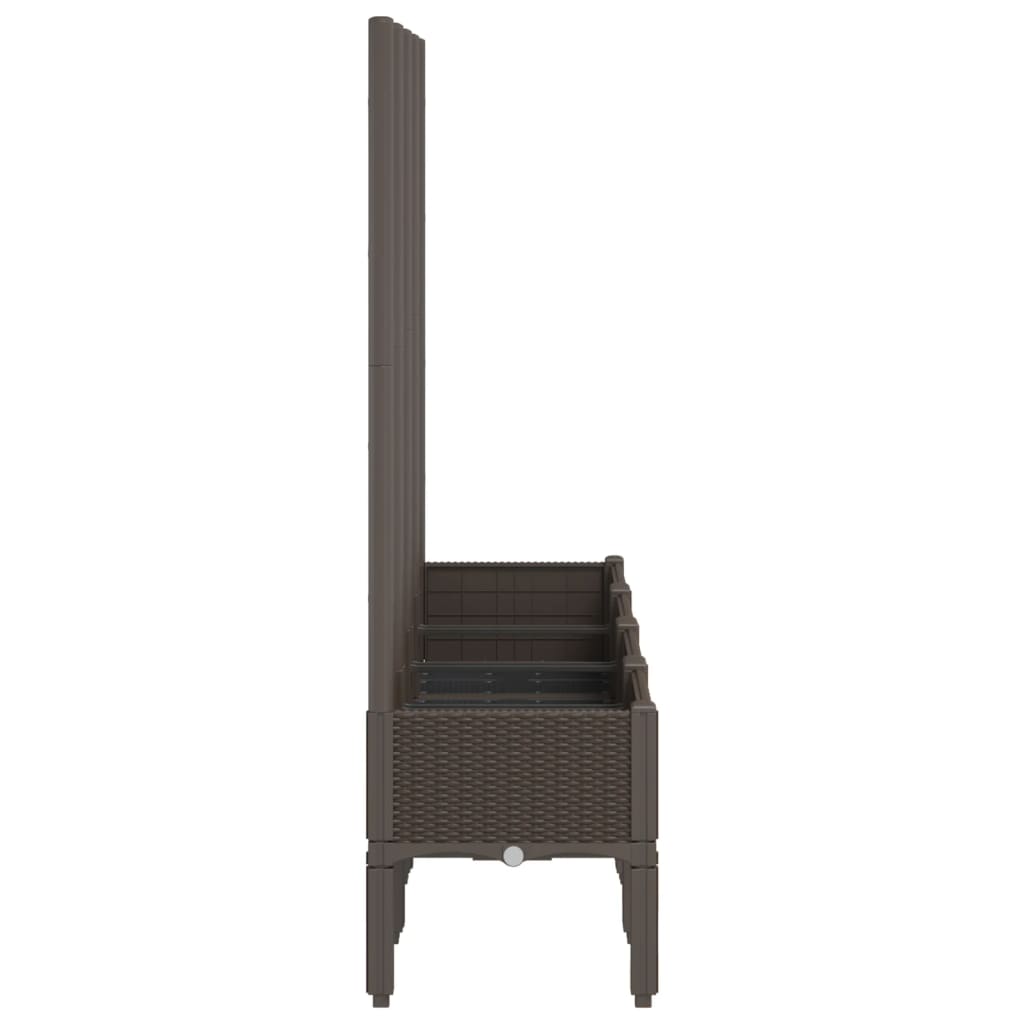 vidaXL Ζαρντινιέρα Κήπου με Καφασωτό Καφέ 160 x 40 x 142 εκ. από PP - Image 4