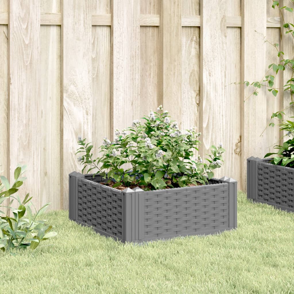 vidaXL Ζαρντινιέρα με Πασσάλους Αν.Γκρι42,5x42,5x28,5εκ Πολυπροπυλένιο - Image 3