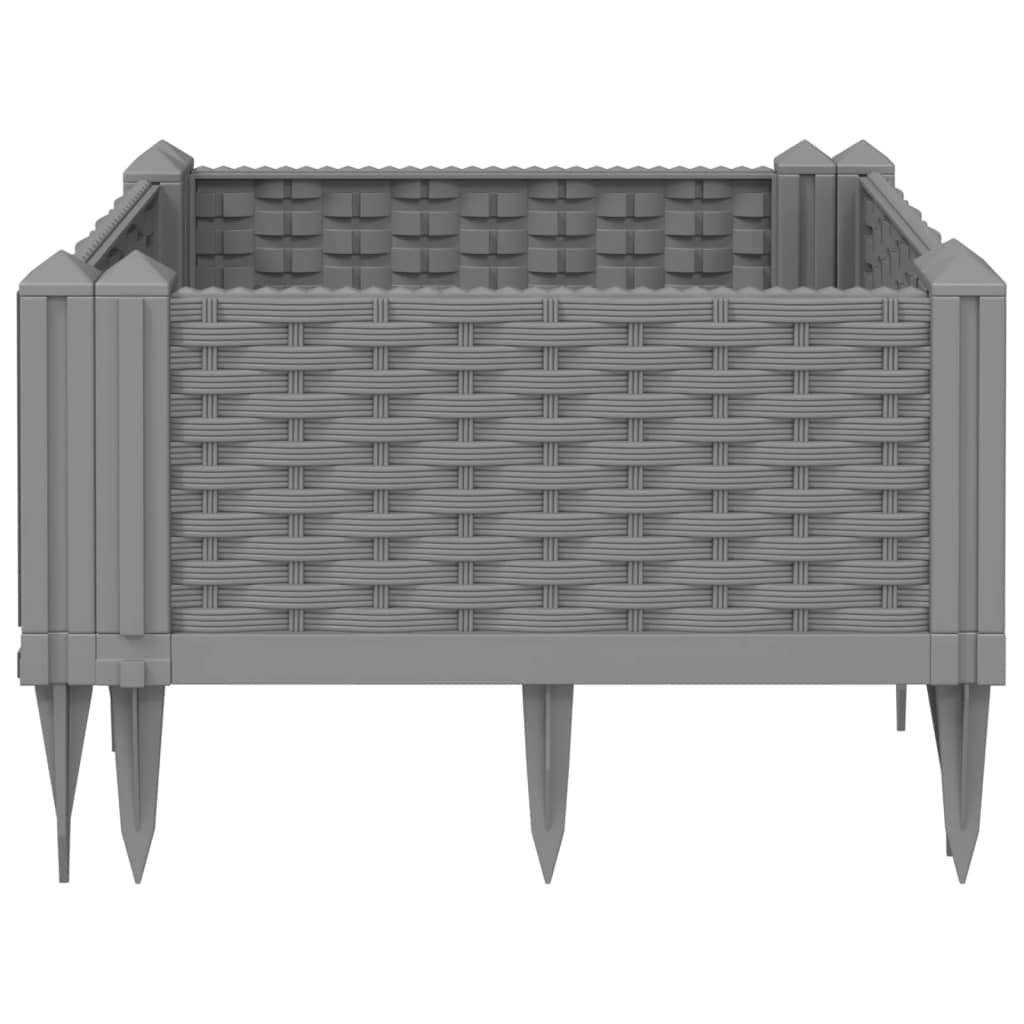vidaXL Ζαρντινιέρα με Πασσάλους Αν.Γκρι42,5x42,5x28,5εκ Πολυπροπυλένιο - Image 4