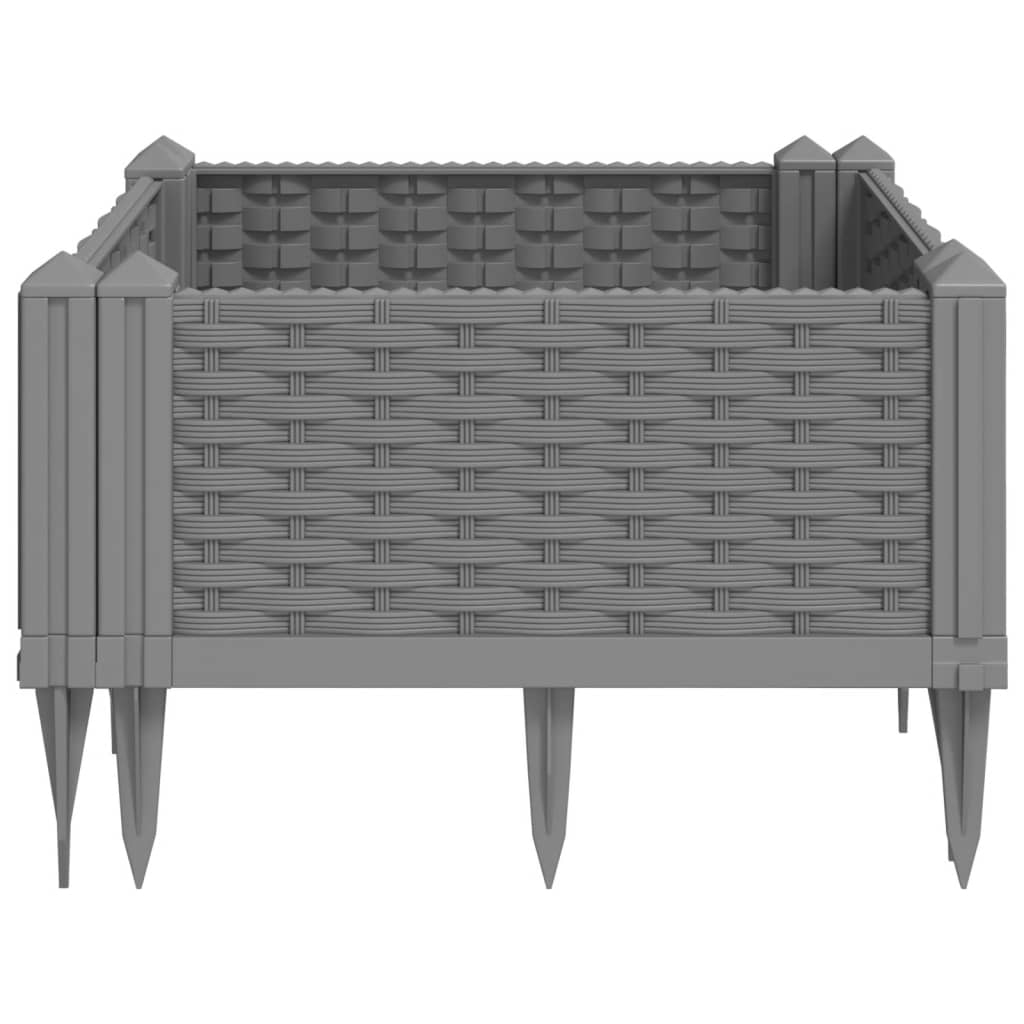 vidaXL Ζαρντινιέρα με Πασσάλους Αν.Γκρι42,5x42,5x28,5εκ Πολυπροπυλένιο - Image 5