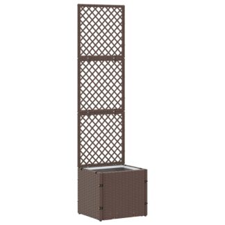 vidaXL Γλάστρα με πέργκολα κήπου Καφέ 35 x 30 x 135 εκ. Μέταλλο