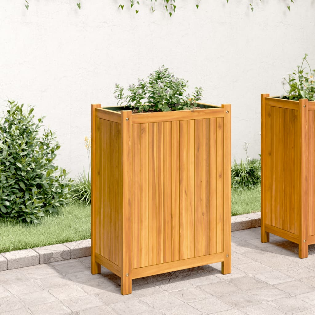 vidaXL Ζαρντινιέρα Κήπου με Επένδυση 54x31x75 εκ. Μασίφ Ξύλο Ακακίας - Image 3