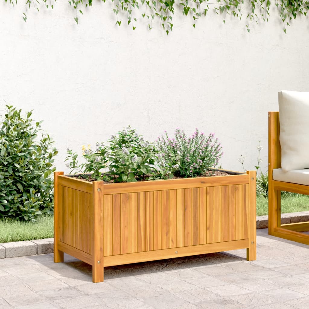 vidaXL Ζαρντινιέρα Κήπου με Επένδυση 80x42x40 εκ. Μασίφ Ξύλο Ακακίας - Image 3