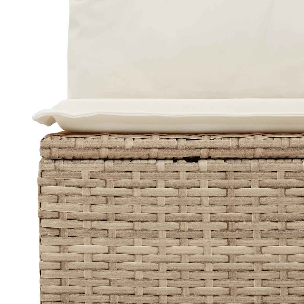 vidaXL Σετ Καναπές Κήπου 3 τεμ. Μπεζ Συνθετικό Ρατάν με Μαξιλάρια - Image 5