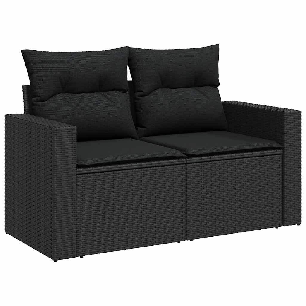 vidaXL Σετ Καναπέ Κήπου 5 Τεμαχίων Μαύρο Συνθετικό Ρατάν με Μαξιλάρια - Image 4