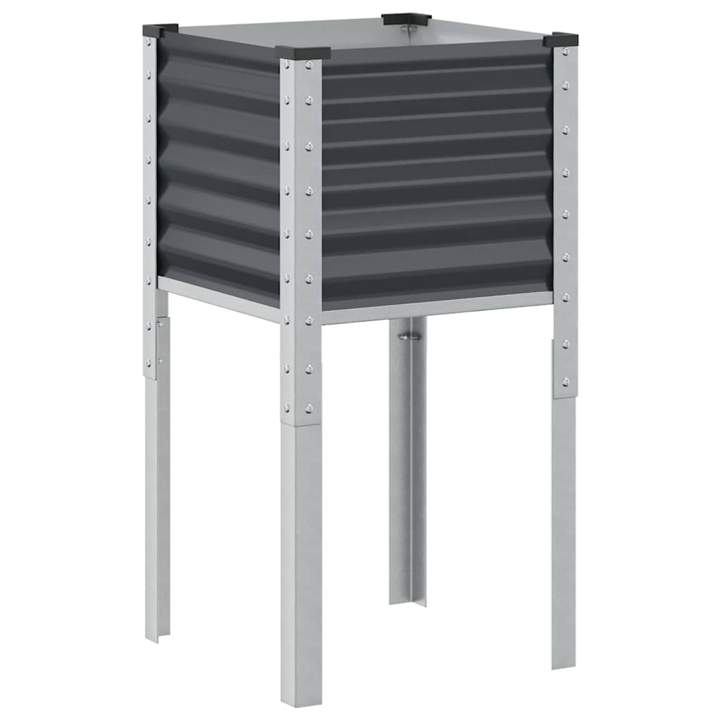 vidaXL Γλάστρα Κήπου Ανθρακί 45x45x88 εκ. Ατσάλινη - Image 2