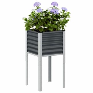 vidaXL Γλάστρα Κήπου Ανθρακί 45x45x88 εκ. Ατσάλινη