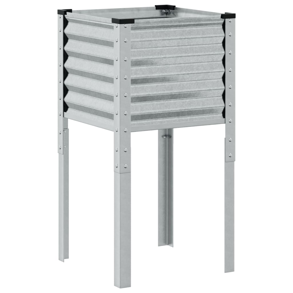 vidaXL Γλάστρα Κήπου 45x45x88 εκ. από Γαλβανισμένο Ατσάλι - Image 5