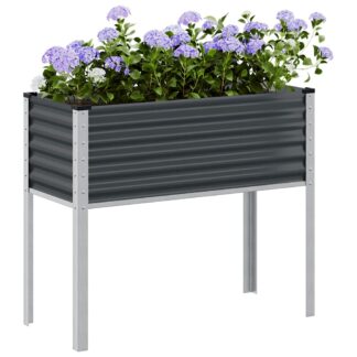 vidaXL Γλάστρα Κήπου Ανθρακί 100x45x90 εκ. Ατσάλινη