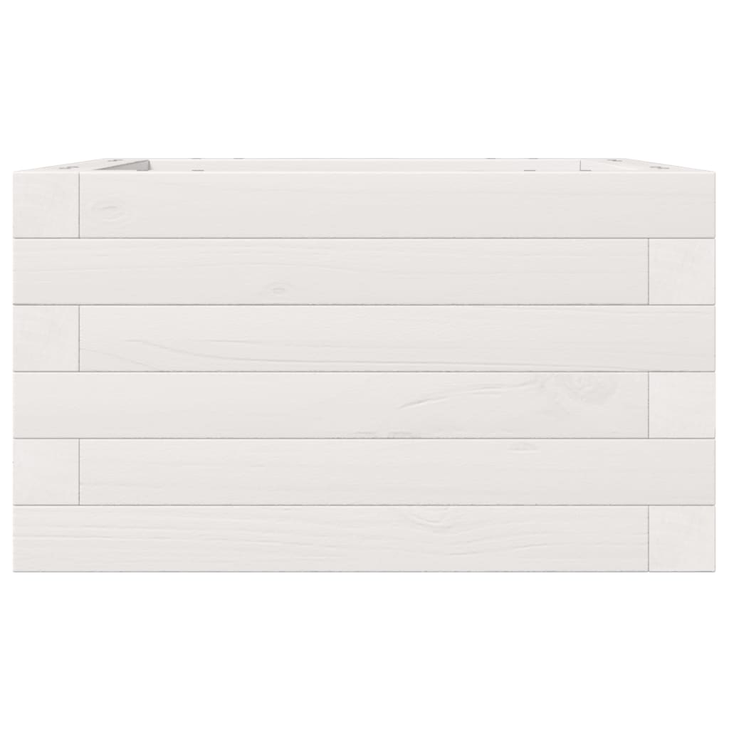 vidaXL Ζαρντινιέρα Κήπου Λευκή 40x40x23 εκ. από Μασίφ Ξύλο Πεύκου - Image 5