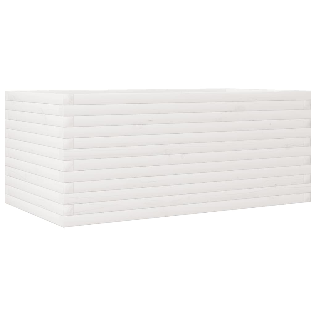 vidaXL Ζαρντινιέρα Κήπου Λευκή 110x60x45,5 εκ. από Μασίφ Ξύλο Πεύκου - Image 2