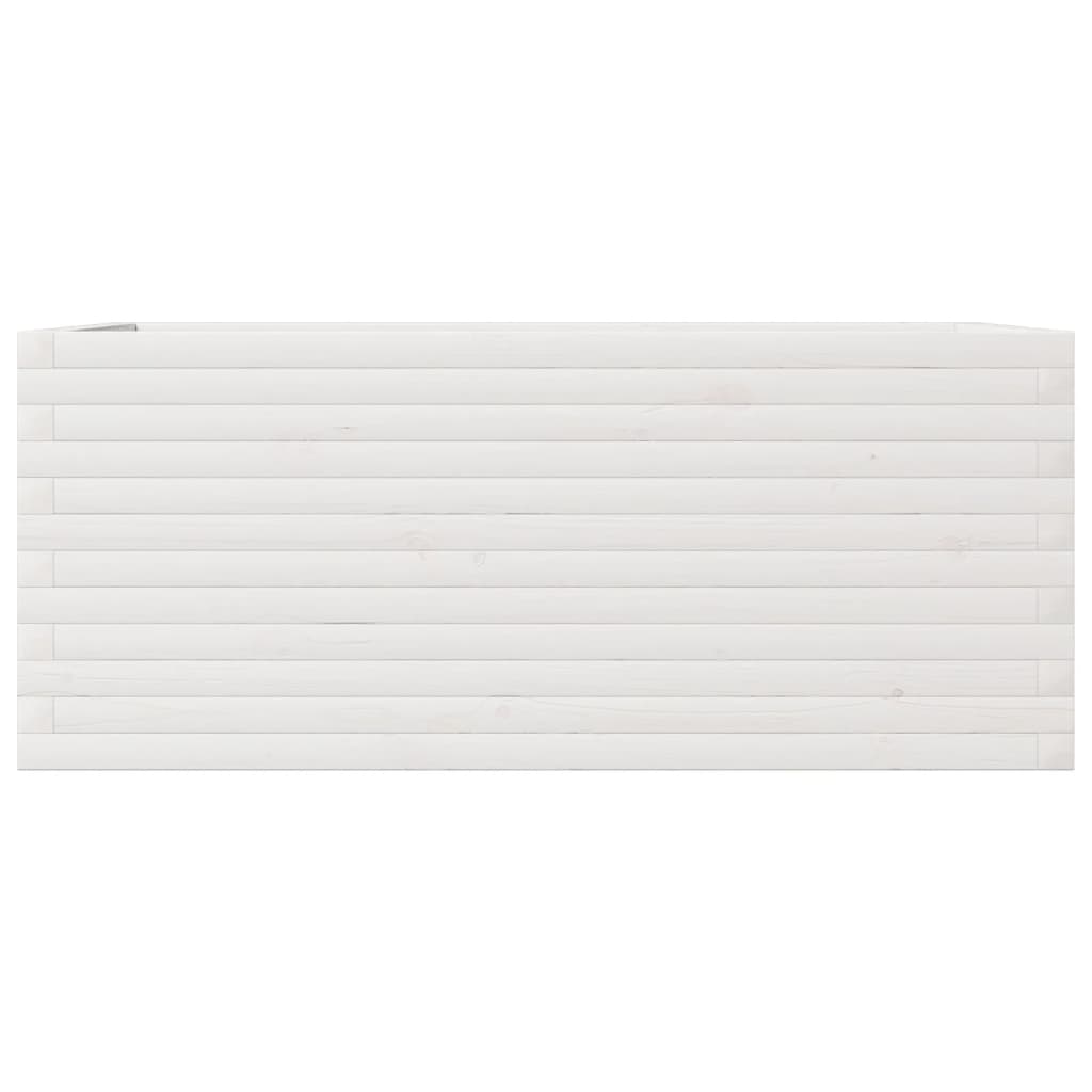 vidaXL Ζαρντινιέρα Κήπου Λευκή 110x60x45,5 εκ. από Μασίφ Ξύλο Πεύκου - Image 5