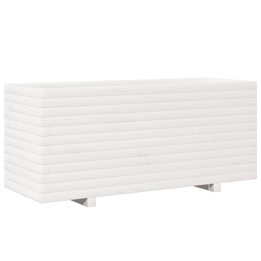 vidaXL Ζαρντινιέρα Κήπου Λευκή 110x40x49,5 εκ. από Μασίφ Ξύλο Πεύκου - Image 2