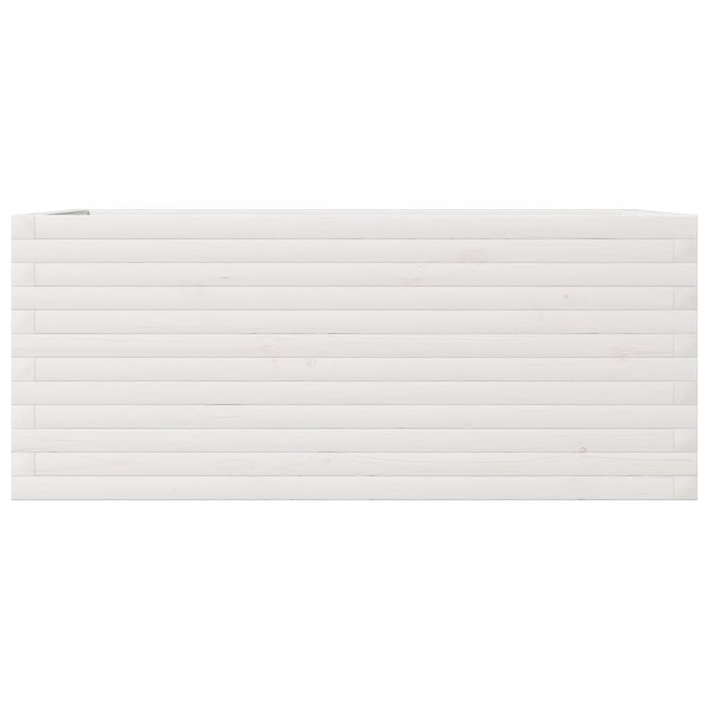 vidaXL Ζαρντινιέρα Κήπου Λευκή 110x60x46 εκ. από Μασίφ Ξύλο Πεύκου - Image 5