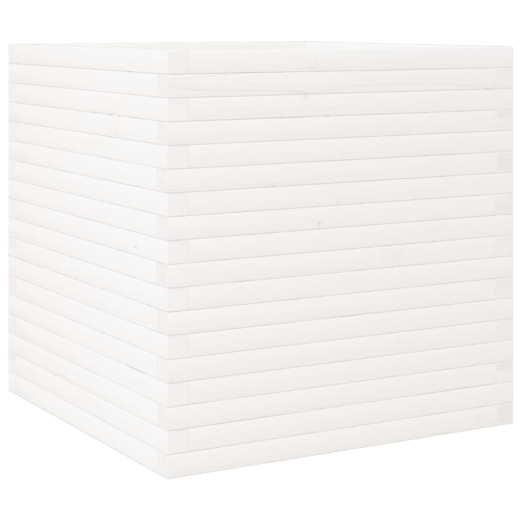 vidaXL Ζαρντινιέρα Κήπου Λευκή 70x70x68,5 εκ. από Μασίφ Ξύλο Πεύκου - Image 2