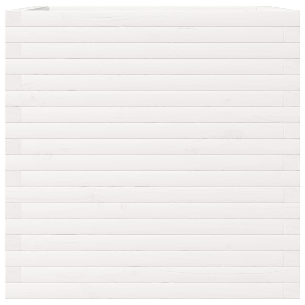 vidaXL Ζαρντινιέρα Κήπου Λευκή 70x70x68,5 εκ. από Μασίφ Ξύλο Πεύκου - Image 5