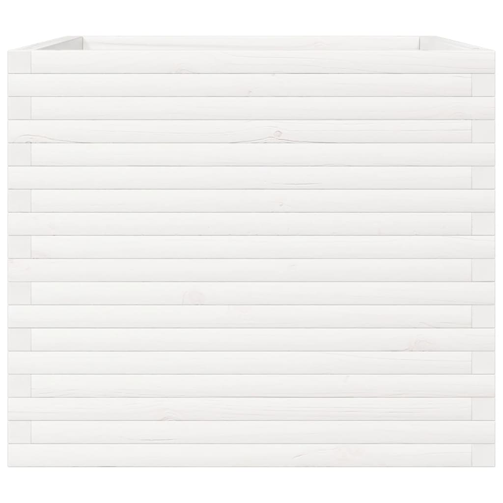 vidaXL Ζαρντινιέρα Λευκή 80x80x68,5 εκ. από Μασίφ Ξύλο Πεύκου - Image 5