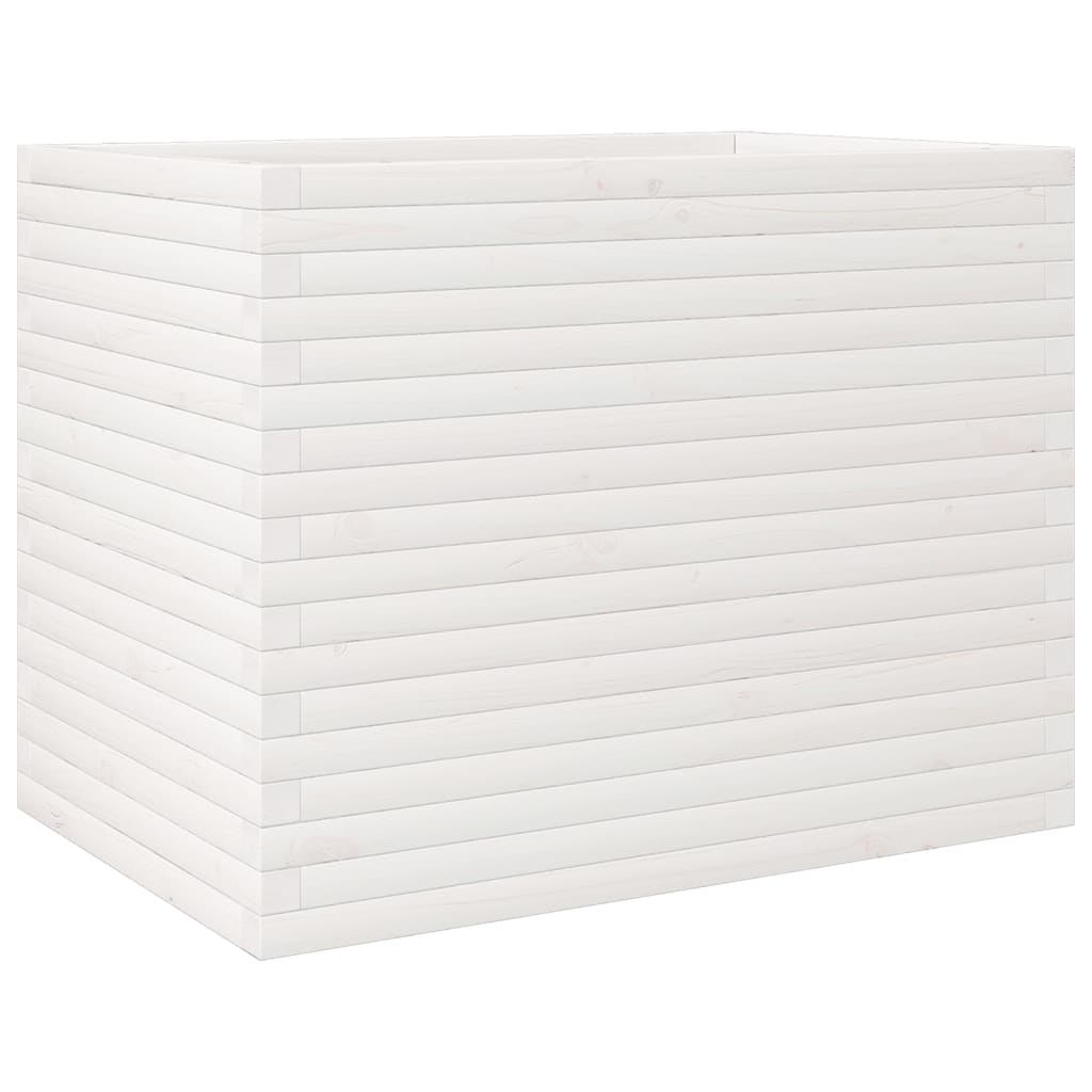 vidaXL Ζαρντινιέρα Κήπου Λευκή 60 x 60 x 60 εκ. από Μασίφ Ξύλο Πεύκου - Image 2