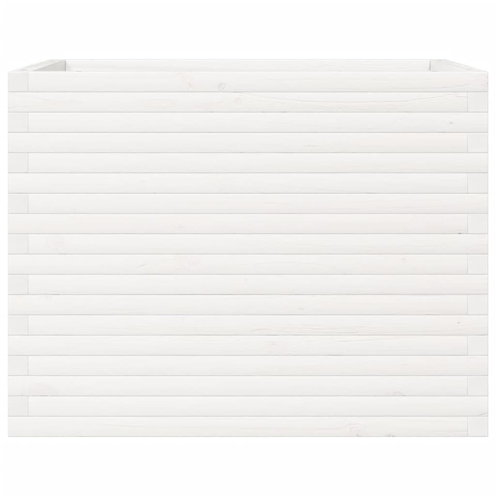 vidaXL Ζαρντινιέρα Κήπου Λευκή 60 x 60 x 60 εκ. από Μασίφ Ξύλο Πεύκου - Image 5