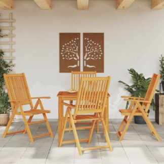 vidaXL Σετ Τραπεζαρίας Κήπου 5 Τεμαχίων 85x85x74 εκ. από Μασίφ Ξύλο Ακακίας