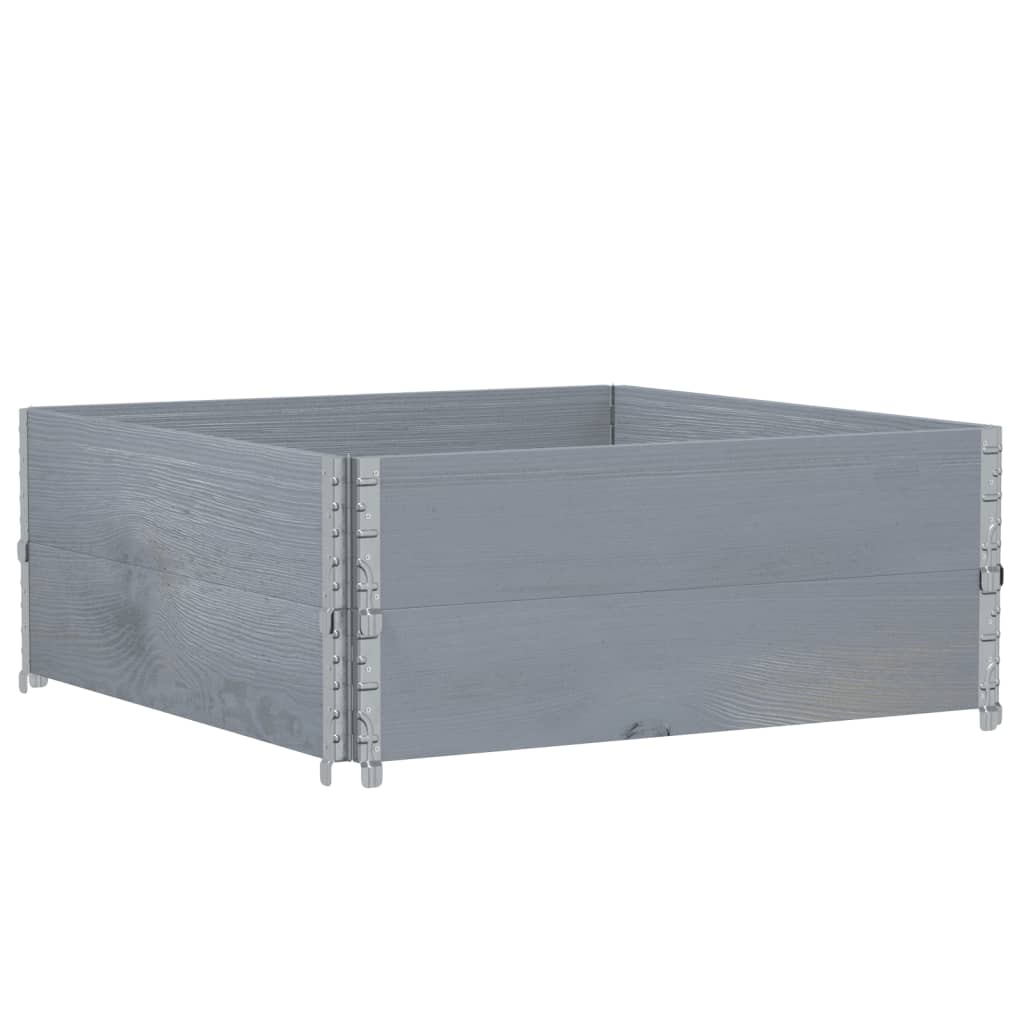 vidaXL Ζαρντινιέρα Κήπου Γκρι 100x100 εκ. από Μασίφ Ξύλο Πεύκου - Image 4