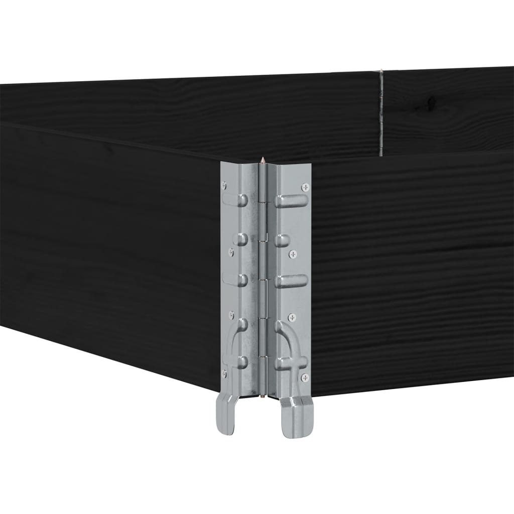 vidaXL Ζαρντινιέρα Κήπου Μαύρη 150x100 εκ. από Μασίφ Ξύλο Πεύκου - Image 5