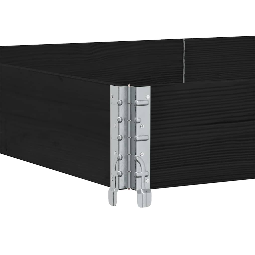 vidaXL Ζαρντινιέρα Κήπου Μαύρη 150x100 εκ. από Μασίφ Ξύλο Πεύκου - Image 5