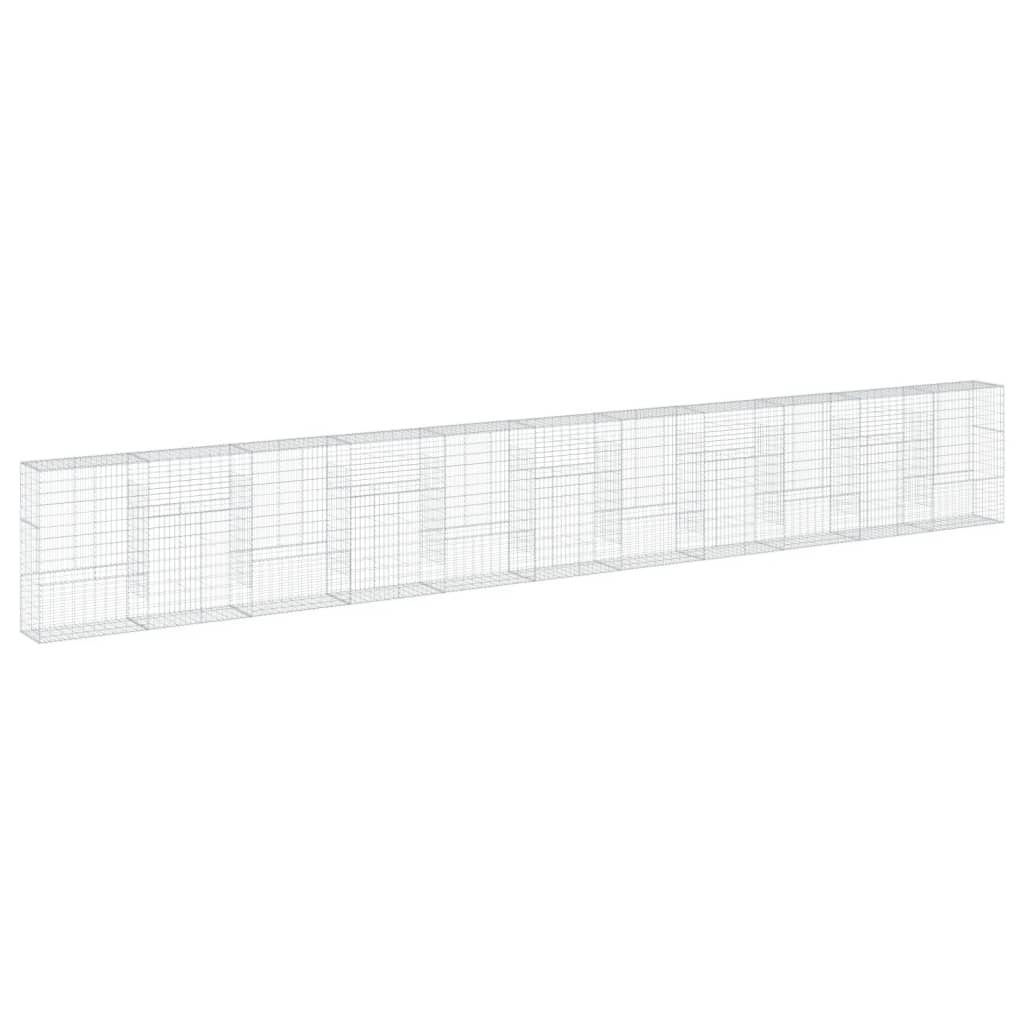 vidaXL Συρματοκιβώτιο με Κάλυμμα 1100x50x150εκ από Γαλβανισμένο Χάλυβα - Image 2