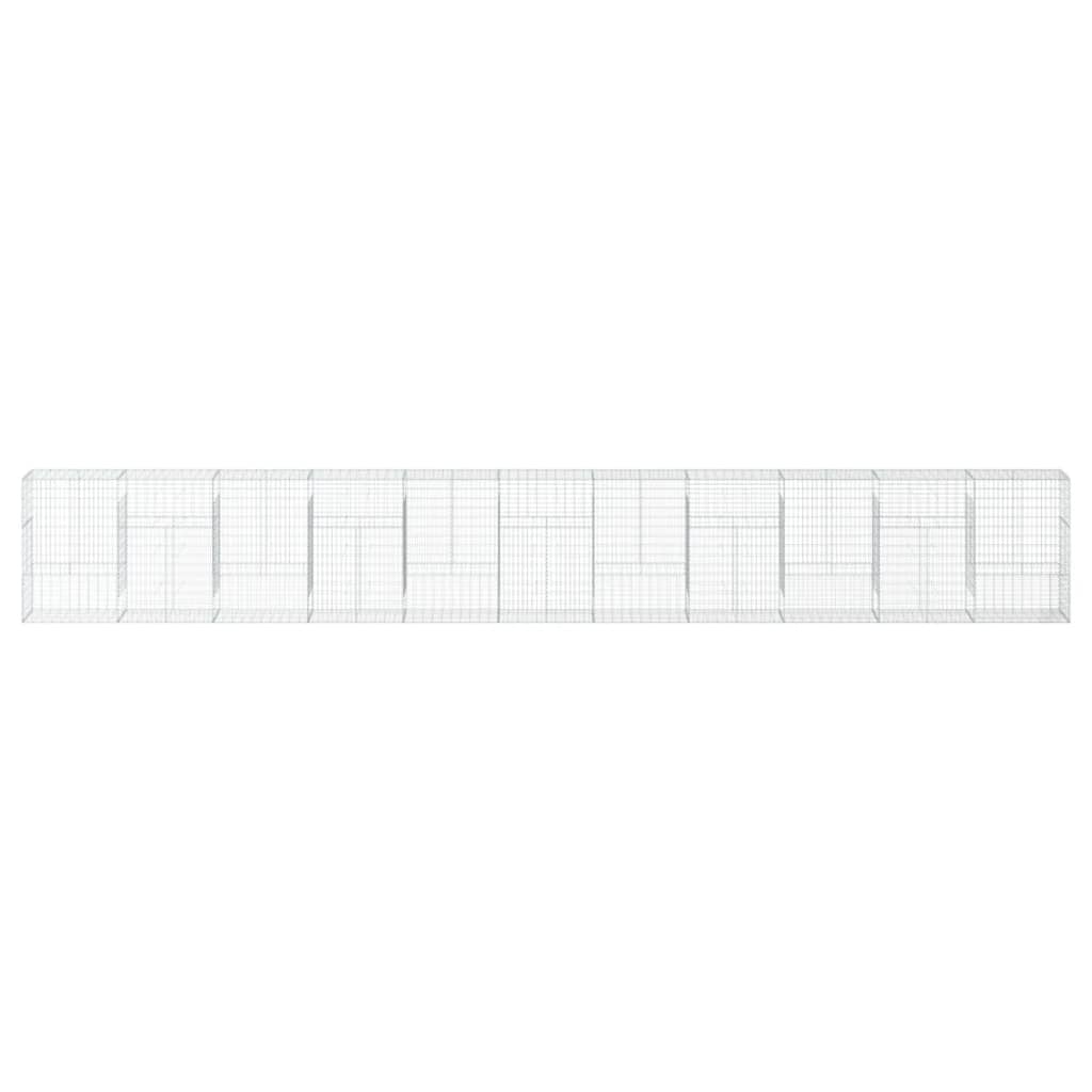 vidaXL Συρματοκιβώτιο με Κάλυμμα 1100x50x150εκ από Γαλβανισμένο Χάλυβα - Image 3