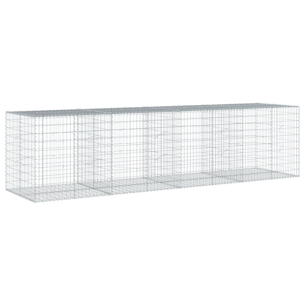 vidaXL Συρματοκιβώτιο με Κάλυμμα 400x100x100εκ από Γαλβανισμένο Χάλυβα - Image 2