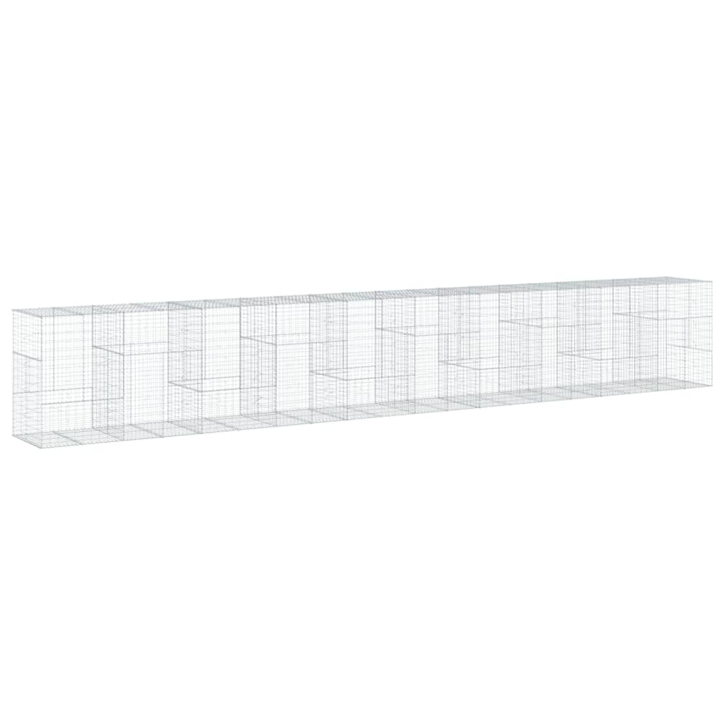 vidaXL Συρματοκιβώτιο με Κάλυμμα 1000x100x150 εκ. Γαλβανισμένο Χάλυβα - Image 2