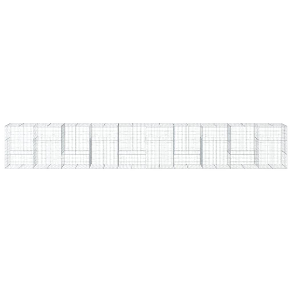 vidaXL Συρματοκιβώτιο με Κάλυμμα 1000x100x150 εκ. Γαλβανισμένο Χάλυβα - Image 3