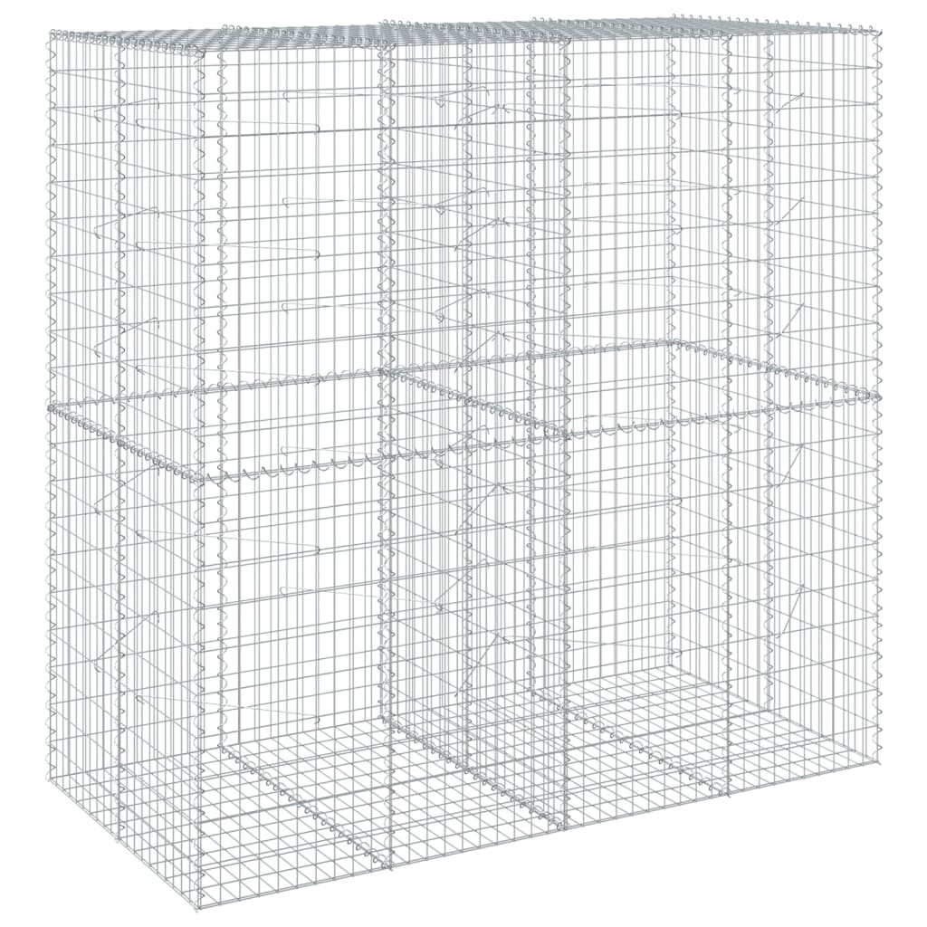 vidaXL Συρματοκιβώτιο με Κάλυμμα 200x100x200εκ από Γαλβανισμένο Χάλυβα - Image 2