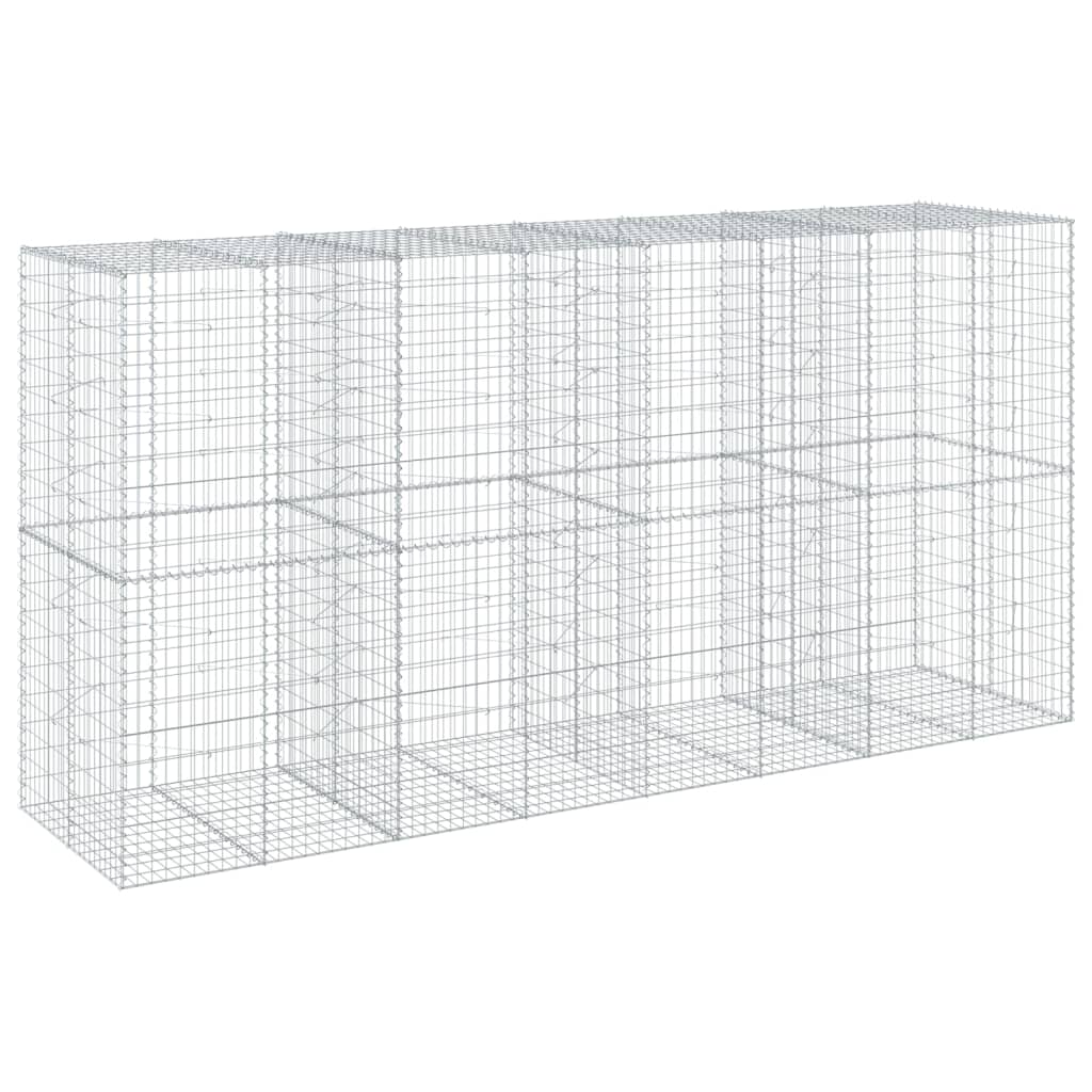 vidaXL Συρματοκιβώτιο με Κάλυμμα 400x100x200εκ από Γαλβανισμένο Χάλυβα - Image 2