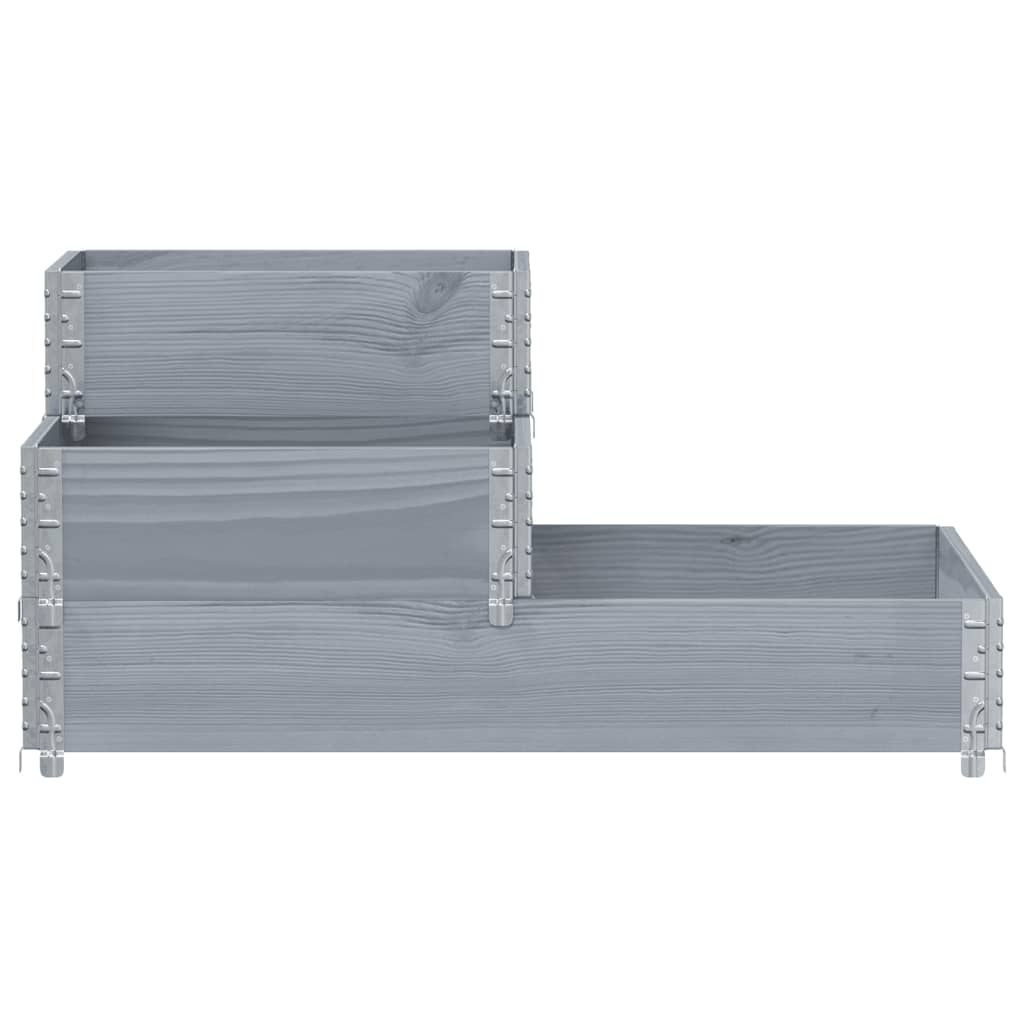 vidaXL Ζαρντινιέρα Υπερ. 3 Επιπέδων Γκρι 120x80 εκ. Μασίφ Ξύλο Πεύκου - Image 3