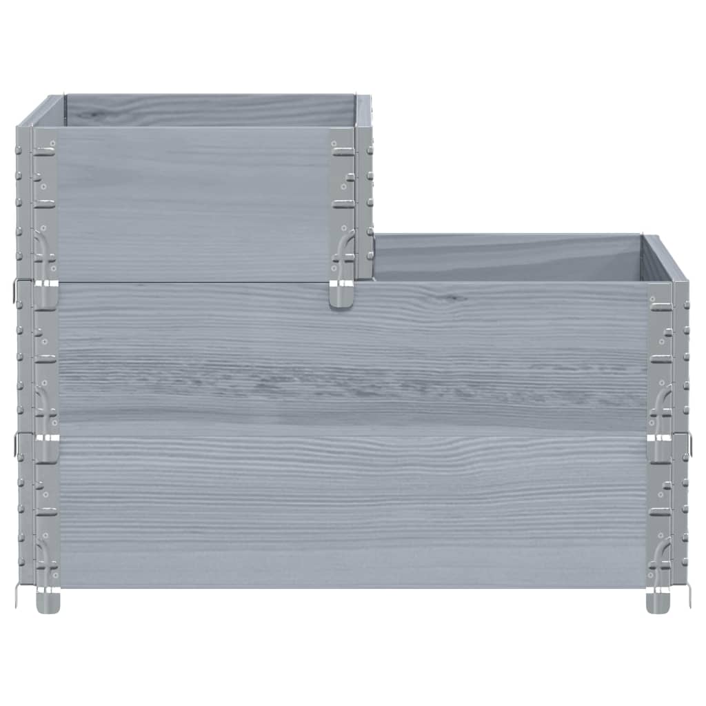 vidaXL Ζαρντινιέρα Υπερ. 3 Επιπέδων Γκρι 120x80 εκ. Μασίφ Ξύλο Πεύκου - Image 4