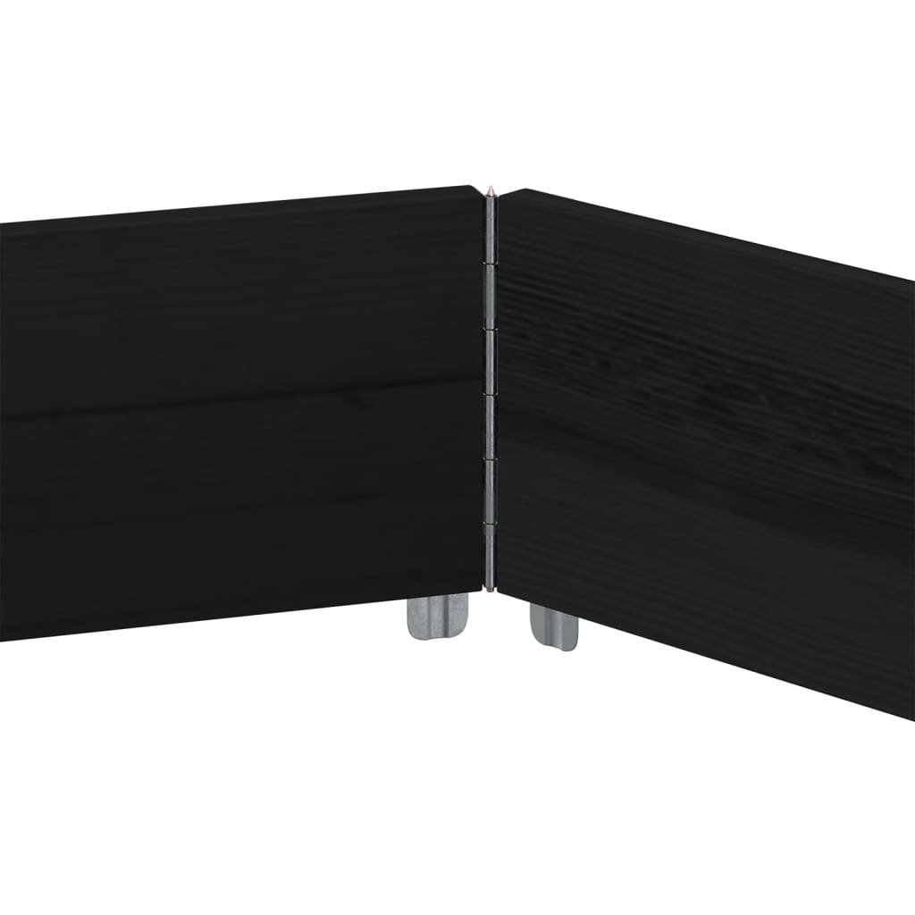 vidaXL Ζαρντινιέρα Εξάγωνη Μαύρη 160x160 εκ. από Μασίφ Ξύλο Πεύκου - Image 5