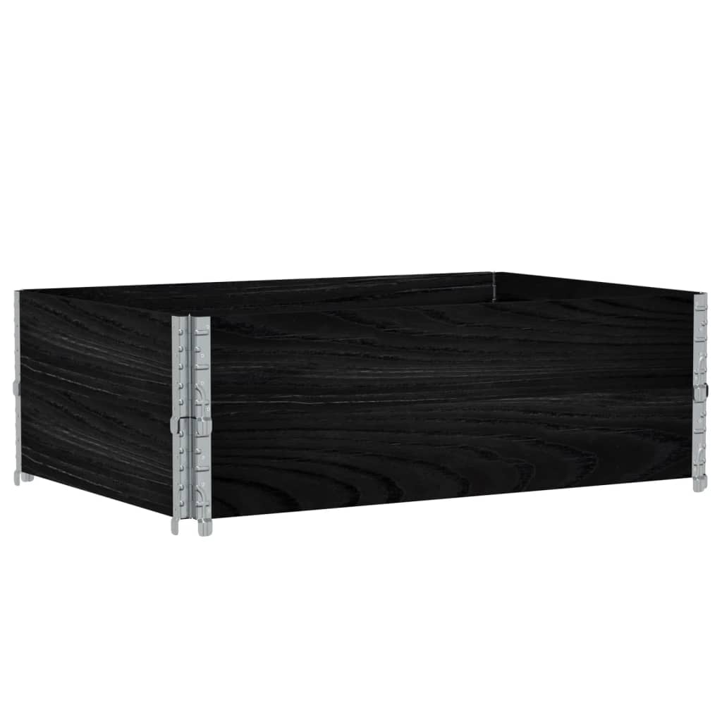 vidaXL Ζαρντινιέρα Κήπου Μαύρη 120 x 80 εκ. από Μασίφ Ξύλο Πεύκου - Image 2
