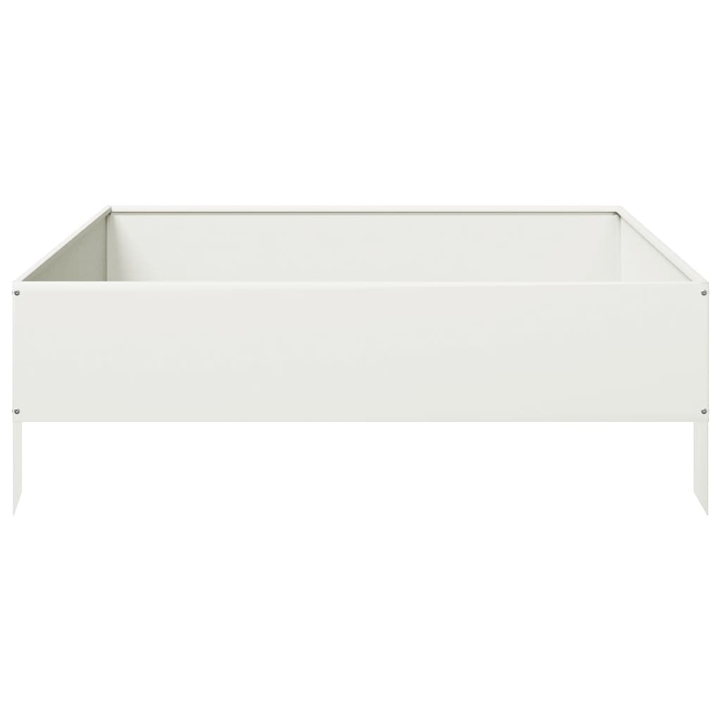 vidaXL Ζαρντινιέρα Υπερυψωμένη Λευκό 100x100x33,5 εκ. Ατσάλι - Image 5